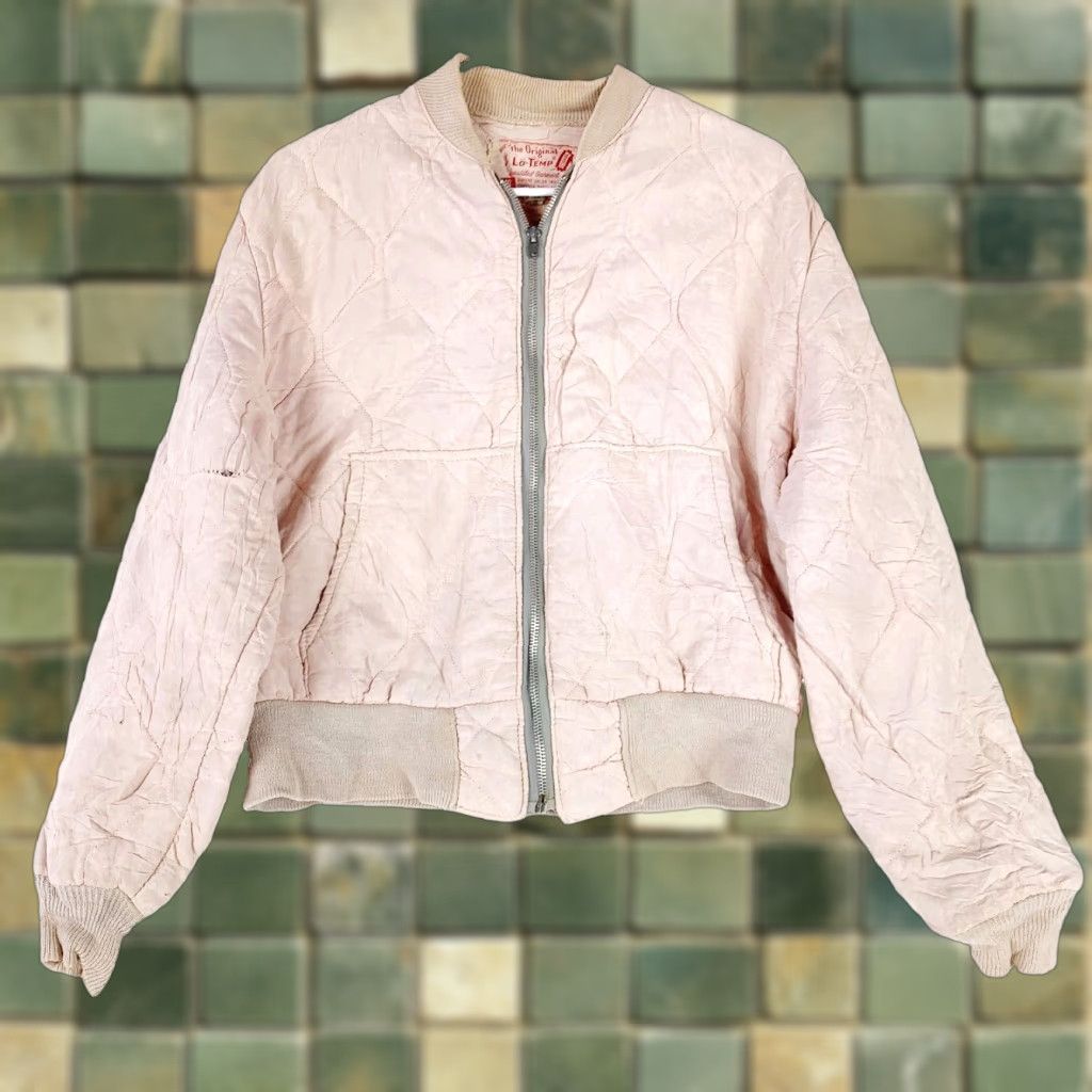 Vintage VINTAGE Lo-Temp Jacket Womens XL Pink Quilted Taffeta Zip Original 1950s Size XL / US 12-14 / IT 48-50 - 1 Thumbnail