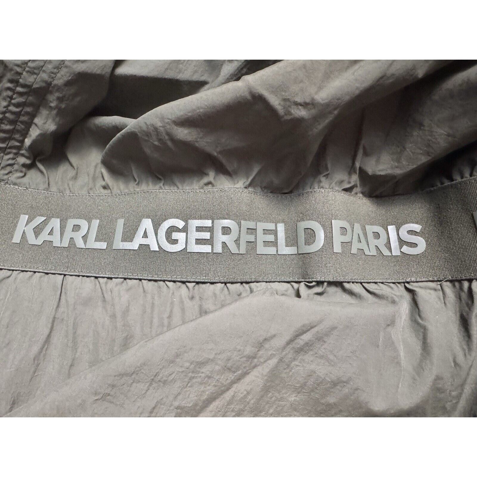 Karl Lagerfeld KARL LAGERFELD PARIS LONG HOODED WINDBREAKER GREEN JACKET XL Size XL / US 12-14 / IT 48-50 - 8 Thumbnail