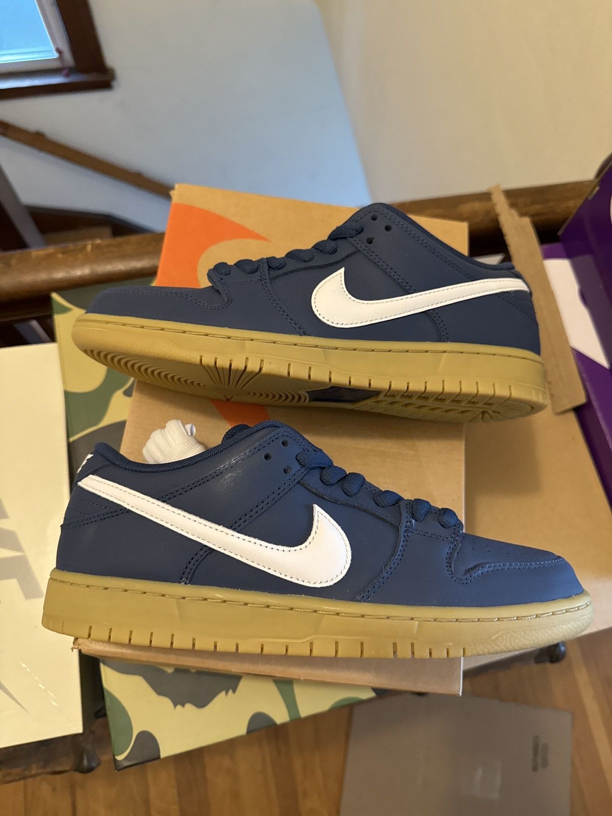Nike Nike SB Dunk Low Pro Navy/White-Navy Size US 9.5 / EU 42-43 - 4 Thumbnail