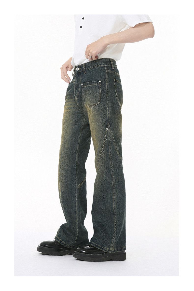 Vintage Men's Cleanfit Retro Patchwork Distressed Flared Jeans Size US 34 / EU 50 - 3 Thumbnail