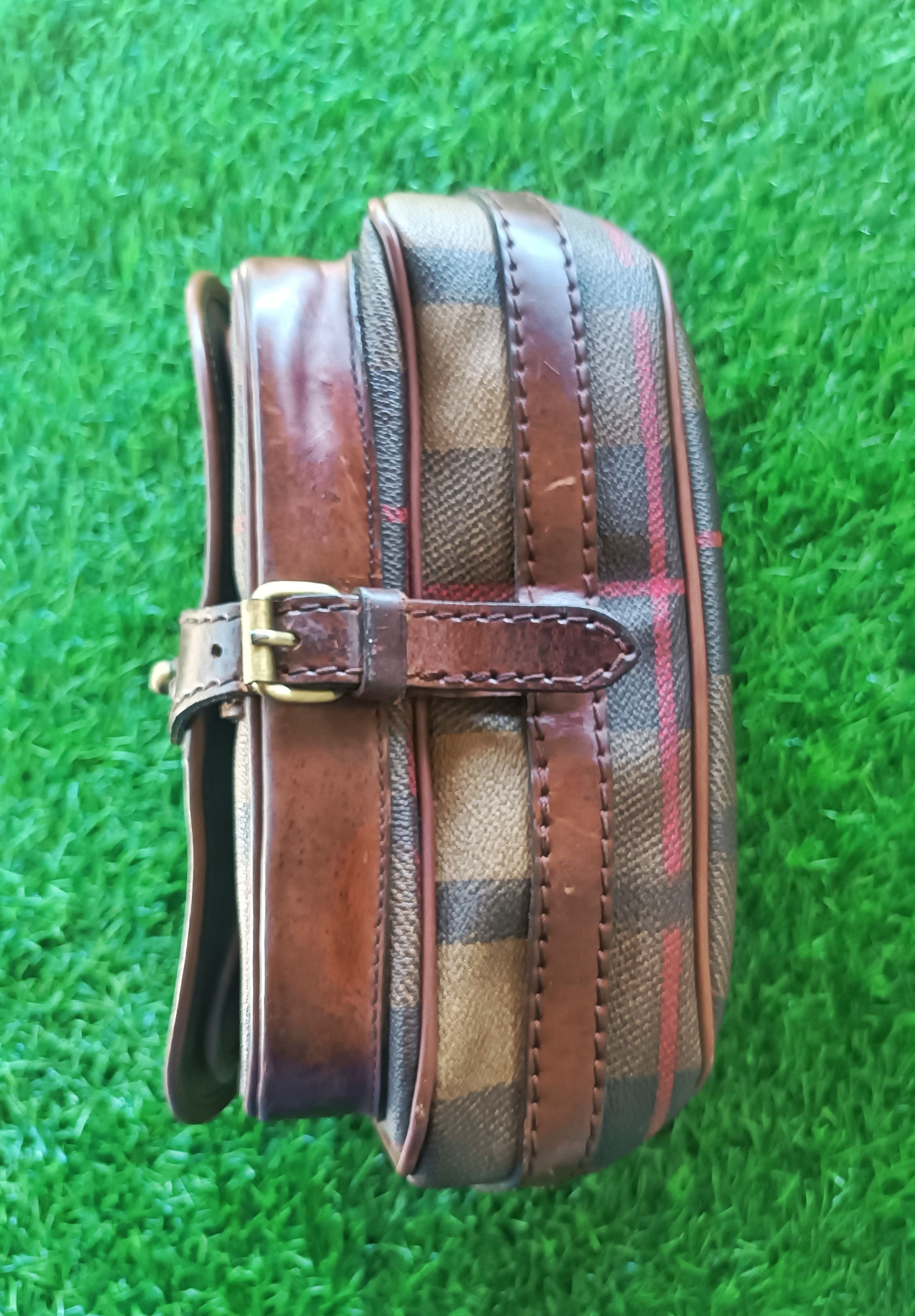 Leather × Vintage GIAMAX VINTAGE CHECK MONOGRAM LEATHER SLING BAG Size ONE SIZE - 9 Thumbnail