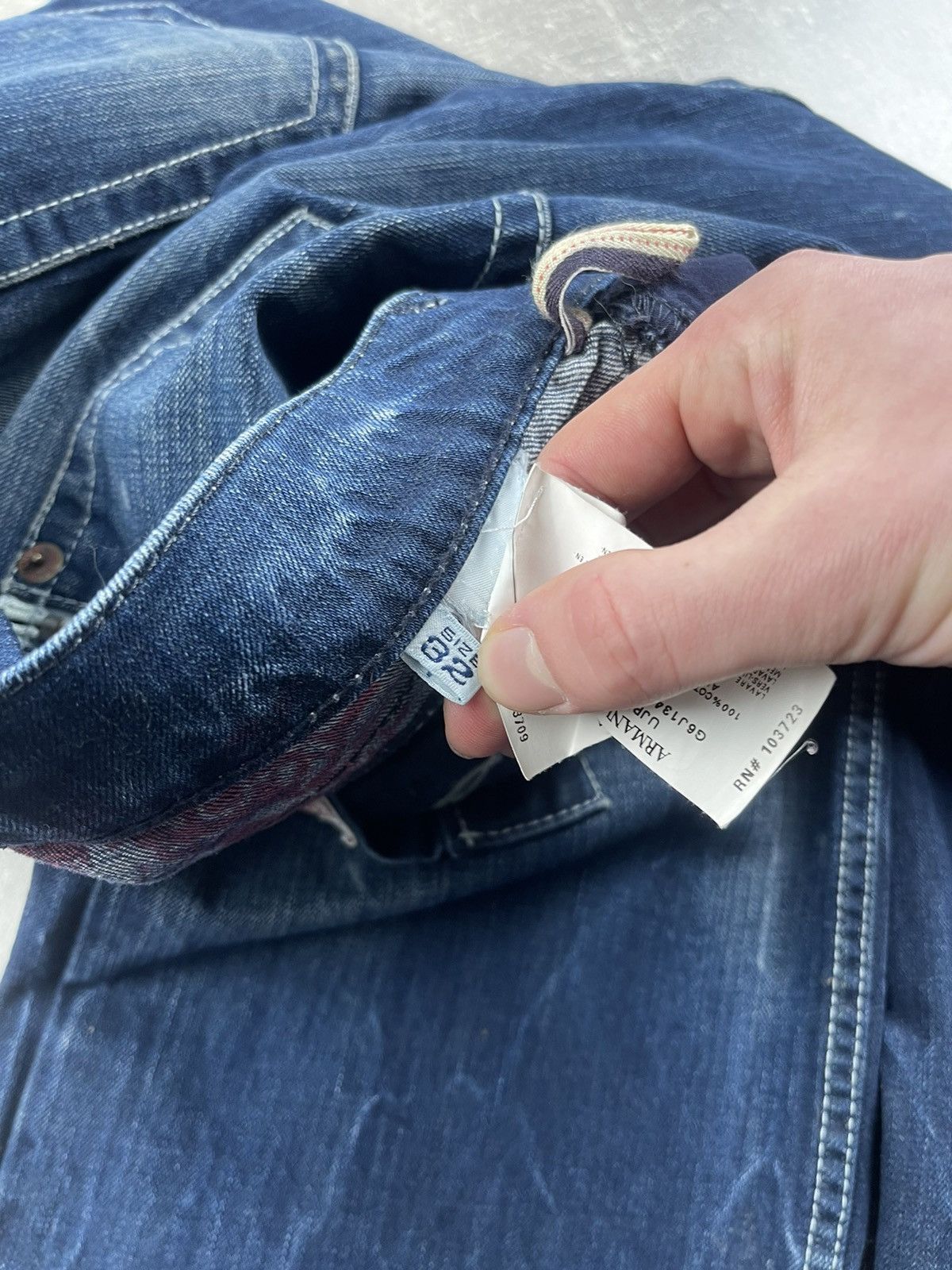 Armani Armani Jeans Vintage Indigo Blue Denim Zipper Pocket Jeans Size US 32 / EU 48 - 13 Thumbnail