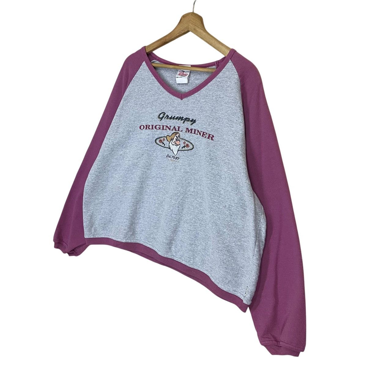 Cartoon Network × Japanese Brand × Vintage Vintage 90s Grumpy Big Logo Vneck Cropped Sweatshirt Size US L / EU 52-54 / 3 - 3 Thumbnail