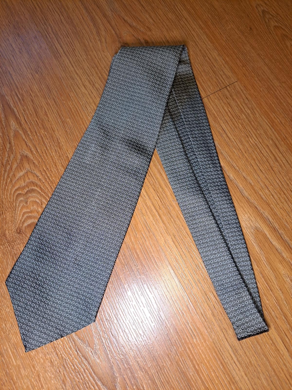 Polo Ralph Lauren Ralph Lauren Tie 100% Silk Handmade Silver Geometric Wide Size ONE SIZE - 6 Thumbnail