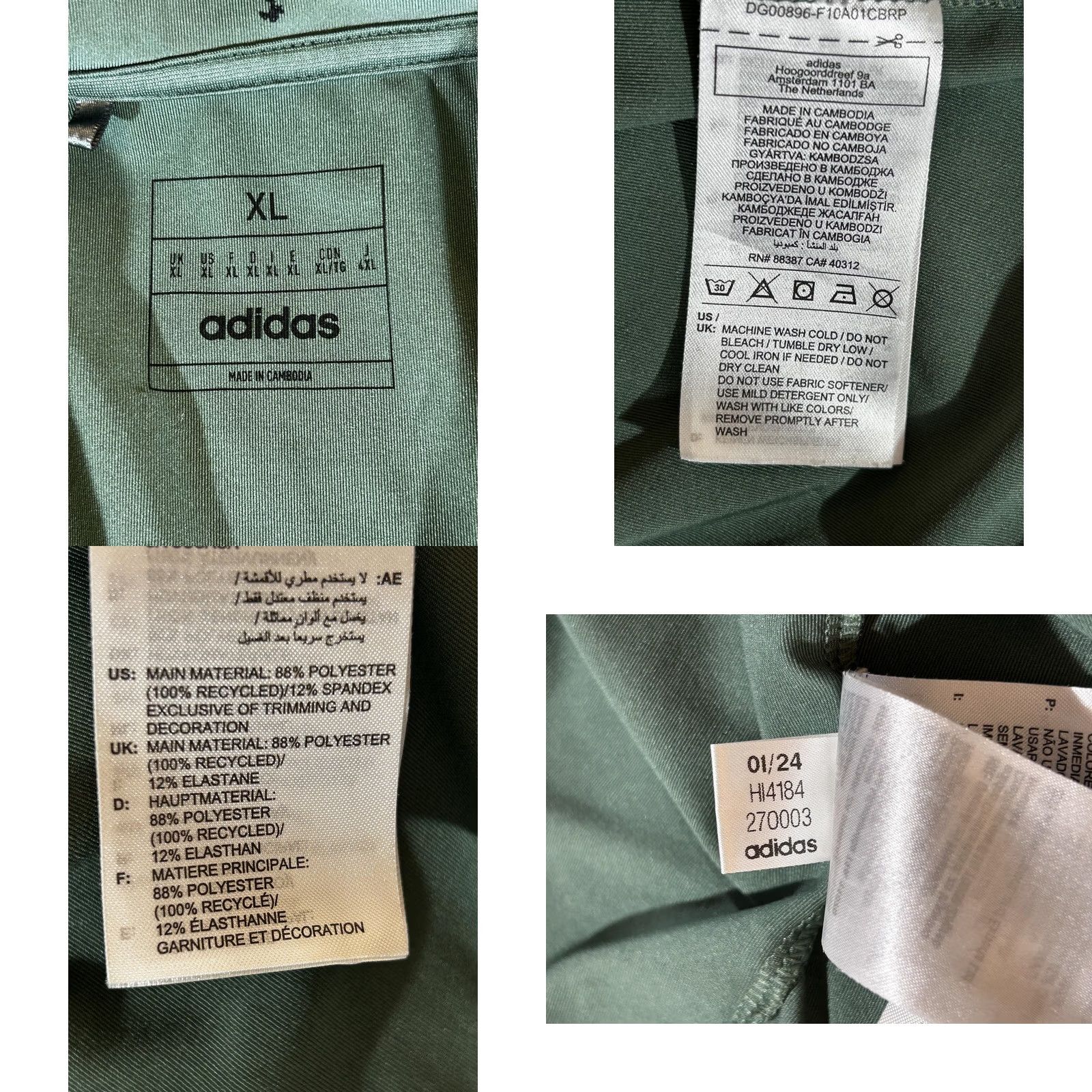 Adidas Adidas Golf Polo Shirts Mens XL Green Tree Print Polo Shirt Short Sleeve Performance Polo Size US XL / EU 56 / 4 - 8 Thumbnail