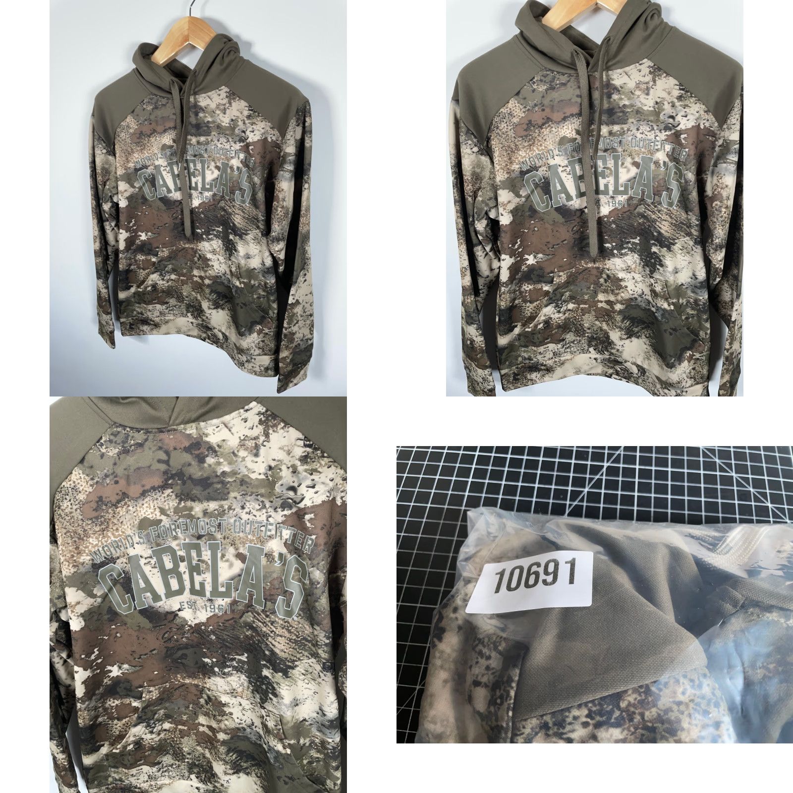 Vintage Cabela's Camouflage Hoodie Men's Small Brown Pullover Sweatshirt Polyester Size US S / EU 44-46 / 1 - 9 Thumbnail