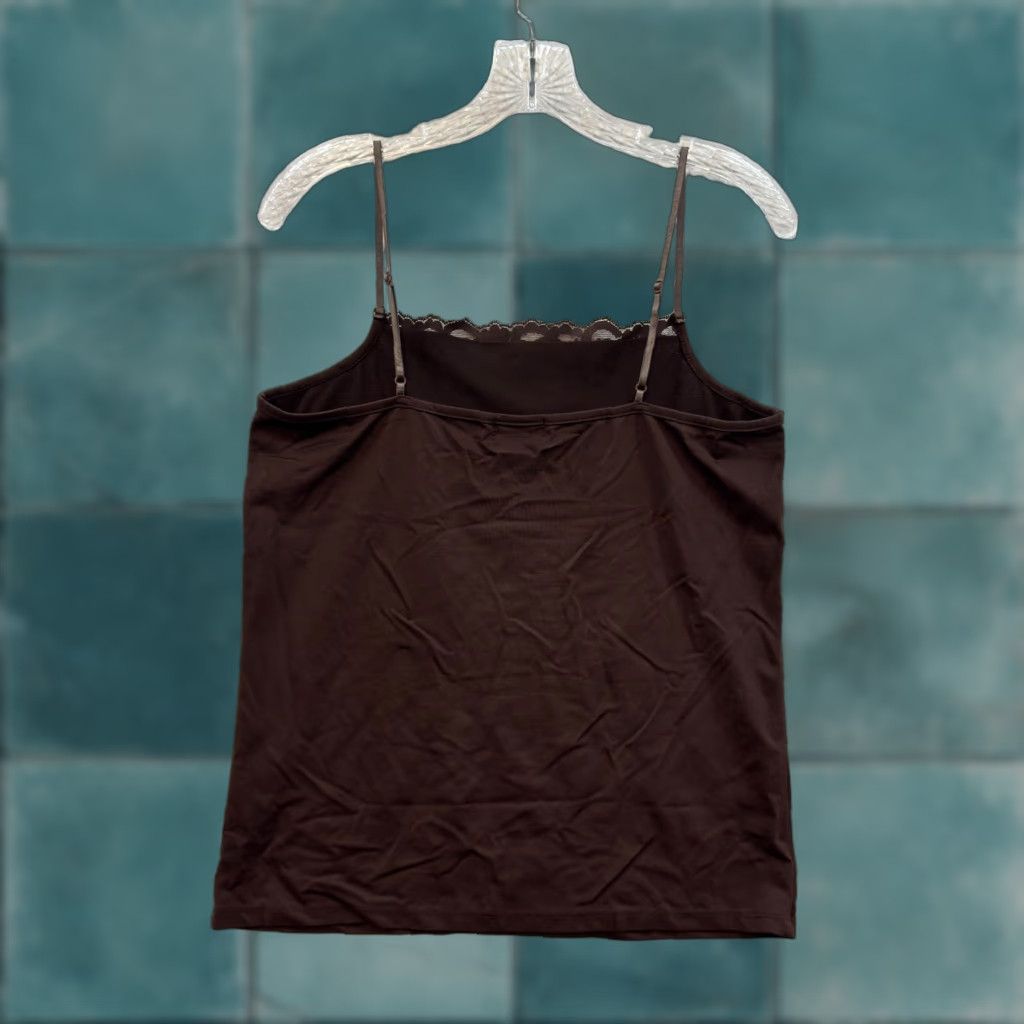 Vintage Y2K Vintage Camisole Tank Top L Brown Slinky Stretch Grunge Whimsigoth Fairy Shirt Womens Size L / US 10 / IT 46 - 1 Thumbnail