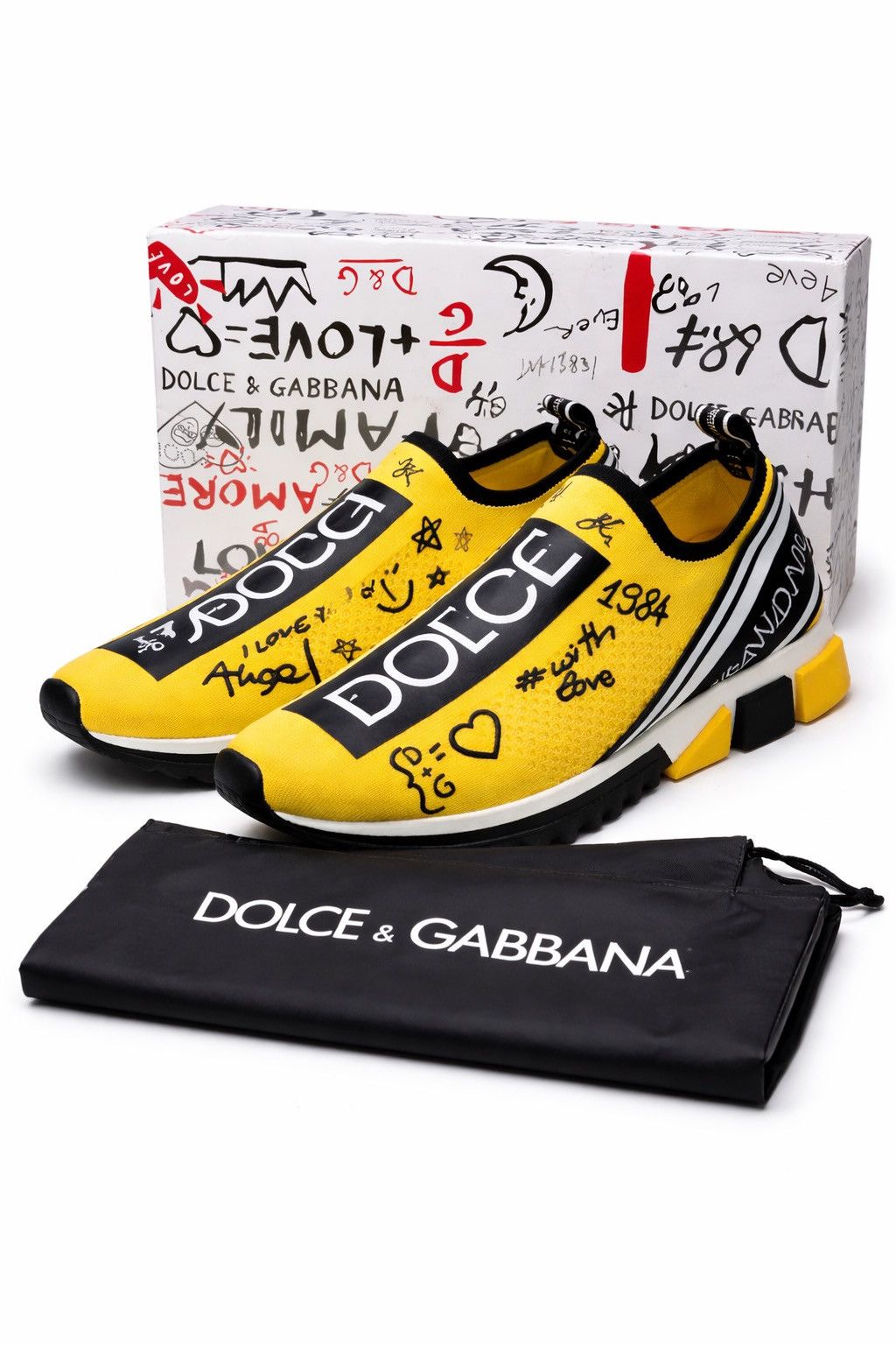 Dolce & Gabbana Dolce & Gabbana Sorrento “Love / Angel” SlipOn Sneakers Size US 8 / IT 38 - 1 Thumbnail