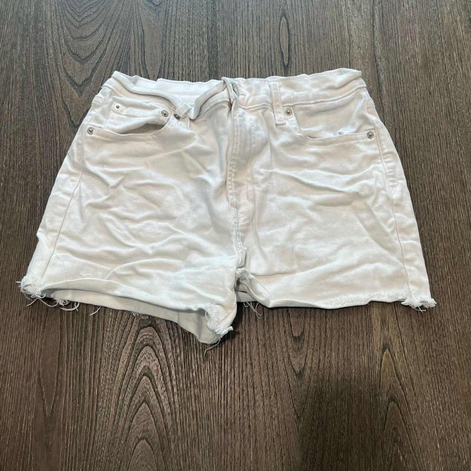 Gap Gap White Denim 3" Shorts High Waist Raw Hem Size 29 Size 29" - 1 Thumbnail