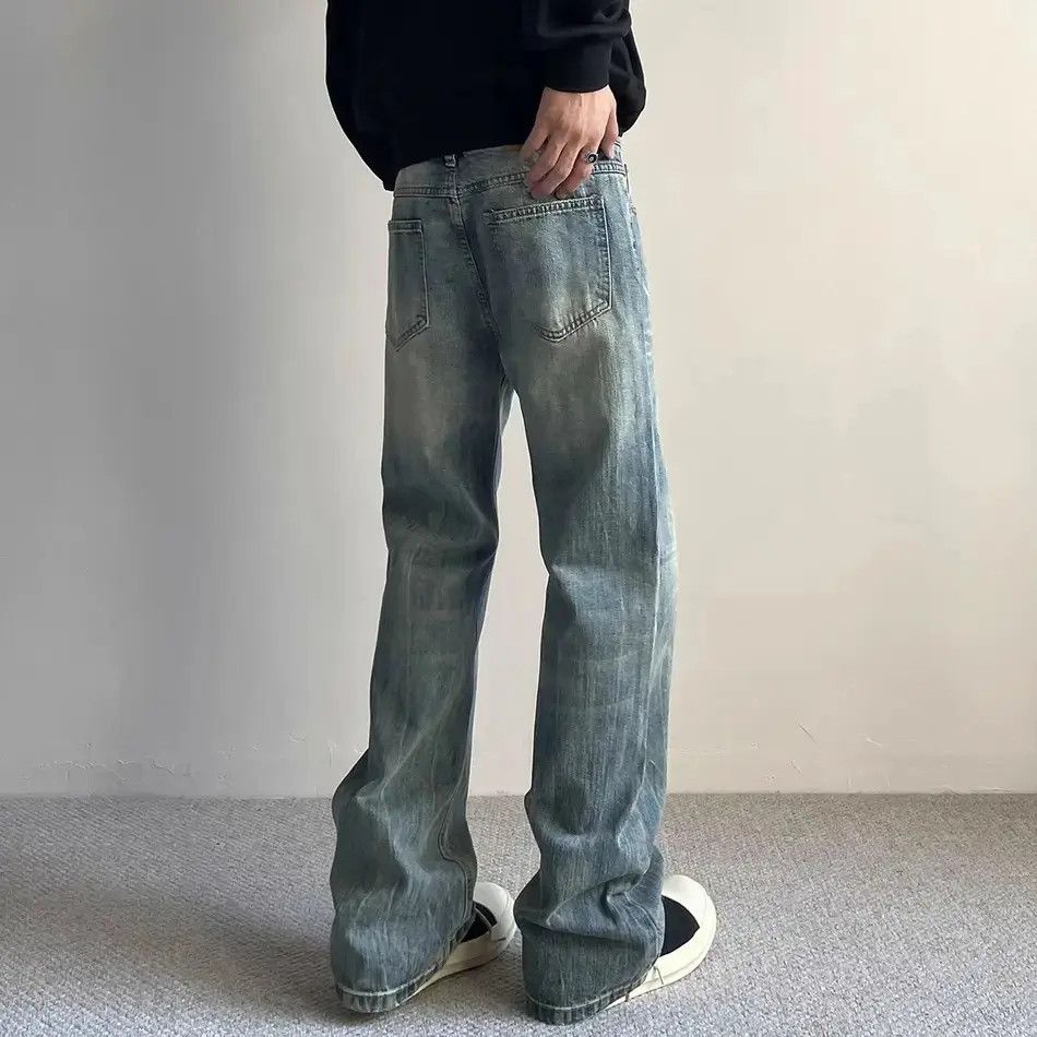 Japanese Brand Retro loose slightly flared cat whisker jeans Size US 32 / EU 48 - 4 Thumbnail