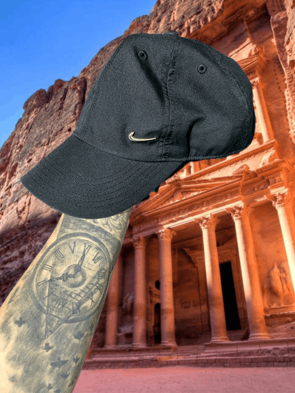 Nike Hats black Vintage Nike Y2K big logo Streetwear Size ONE SIZE - 1 Thumbnail