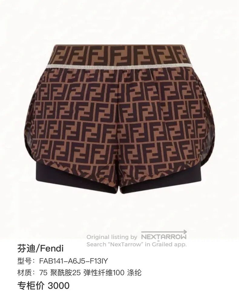 Fendi Fendi Full print old logo FF short pants Size US 36 / EU 52 - 1 Thumbnail