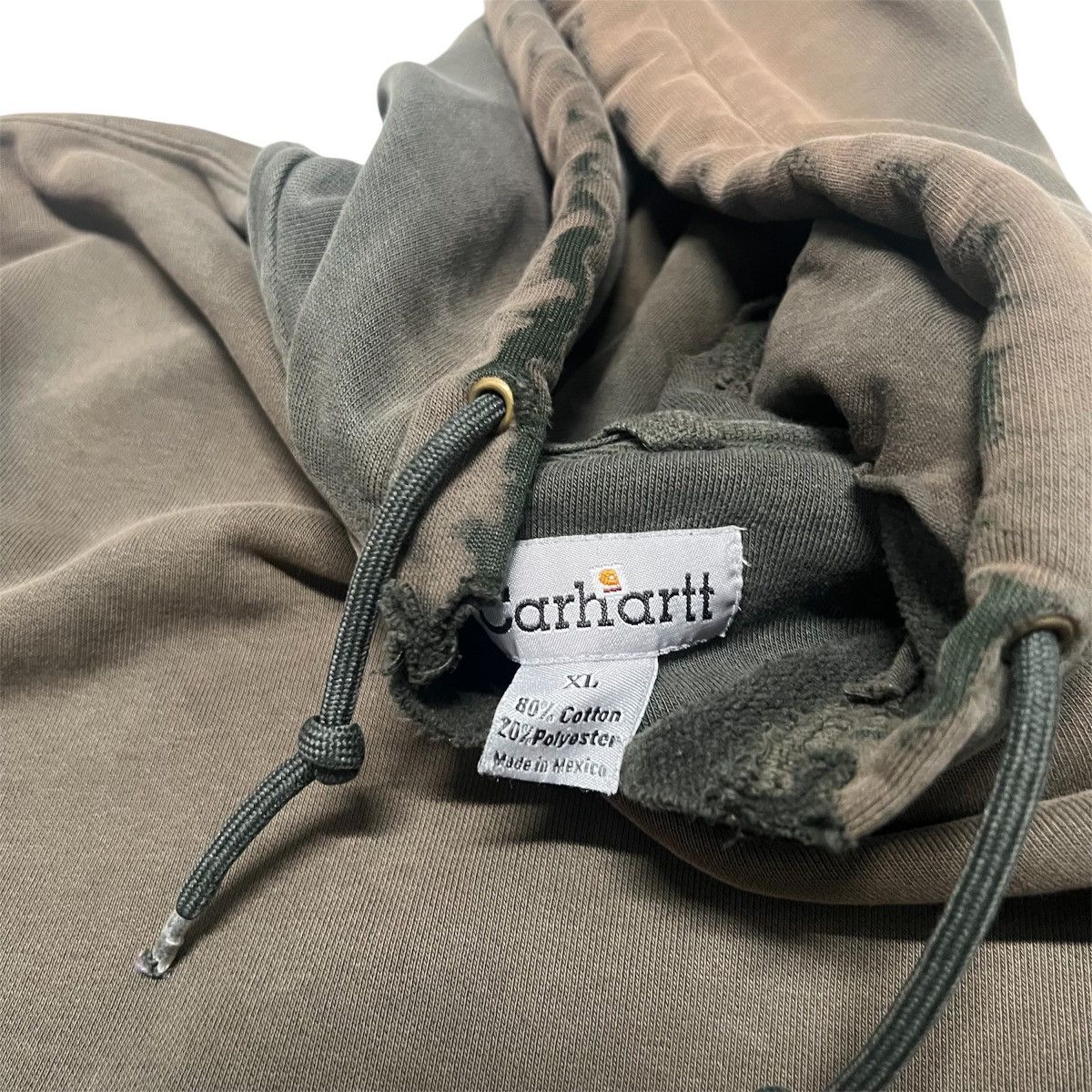 Carhartt Vintage 1990S Sun Faded Thrashed Olive Green Carhartt Hoodie Size US XL / EU 56 / 4 - 5 Thumbnail