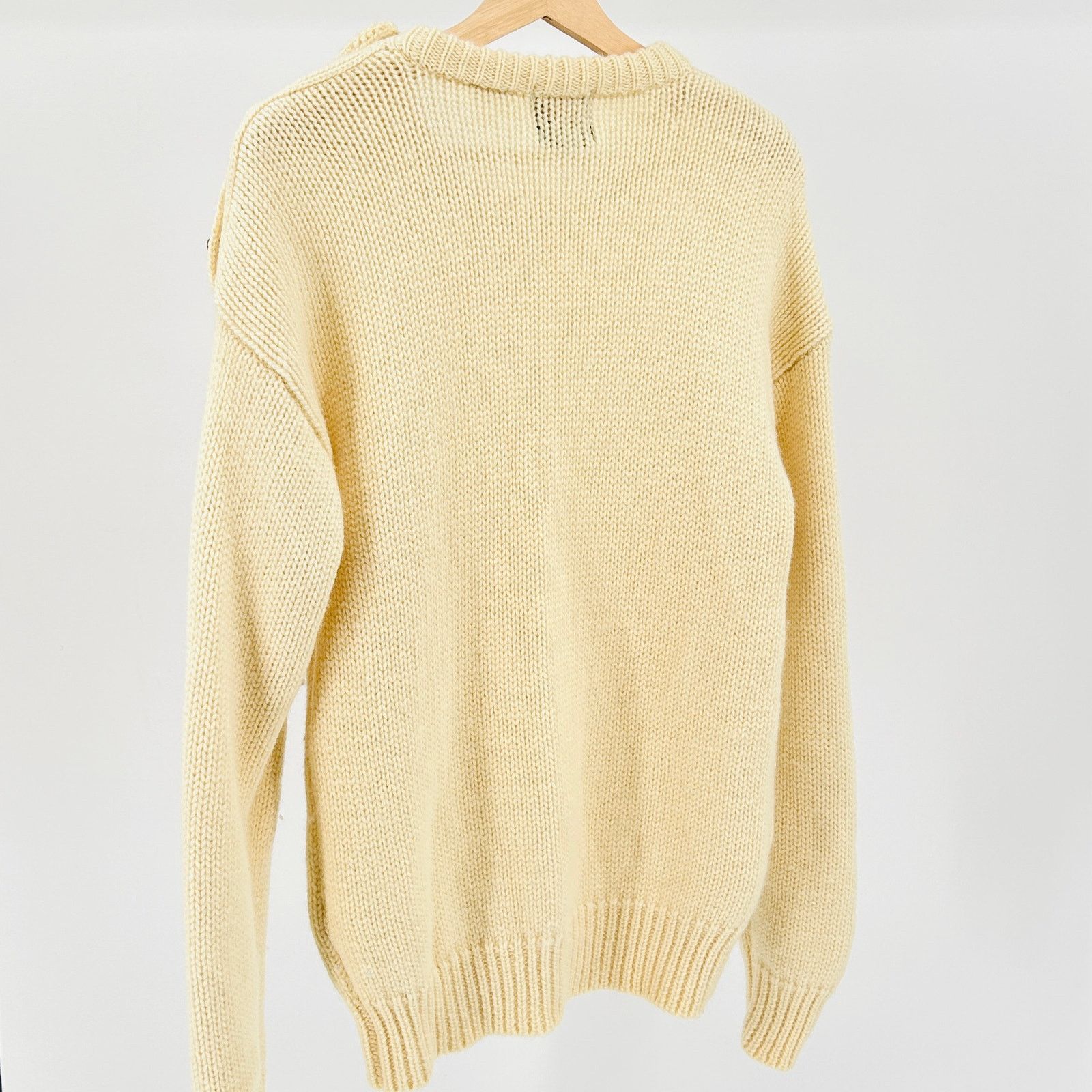 Allen Solly Vintage 70s Cream 100% Wool Cable Knit Fisherman Sweater Size S / US 4 / IT 40 - 4 Thumbnail