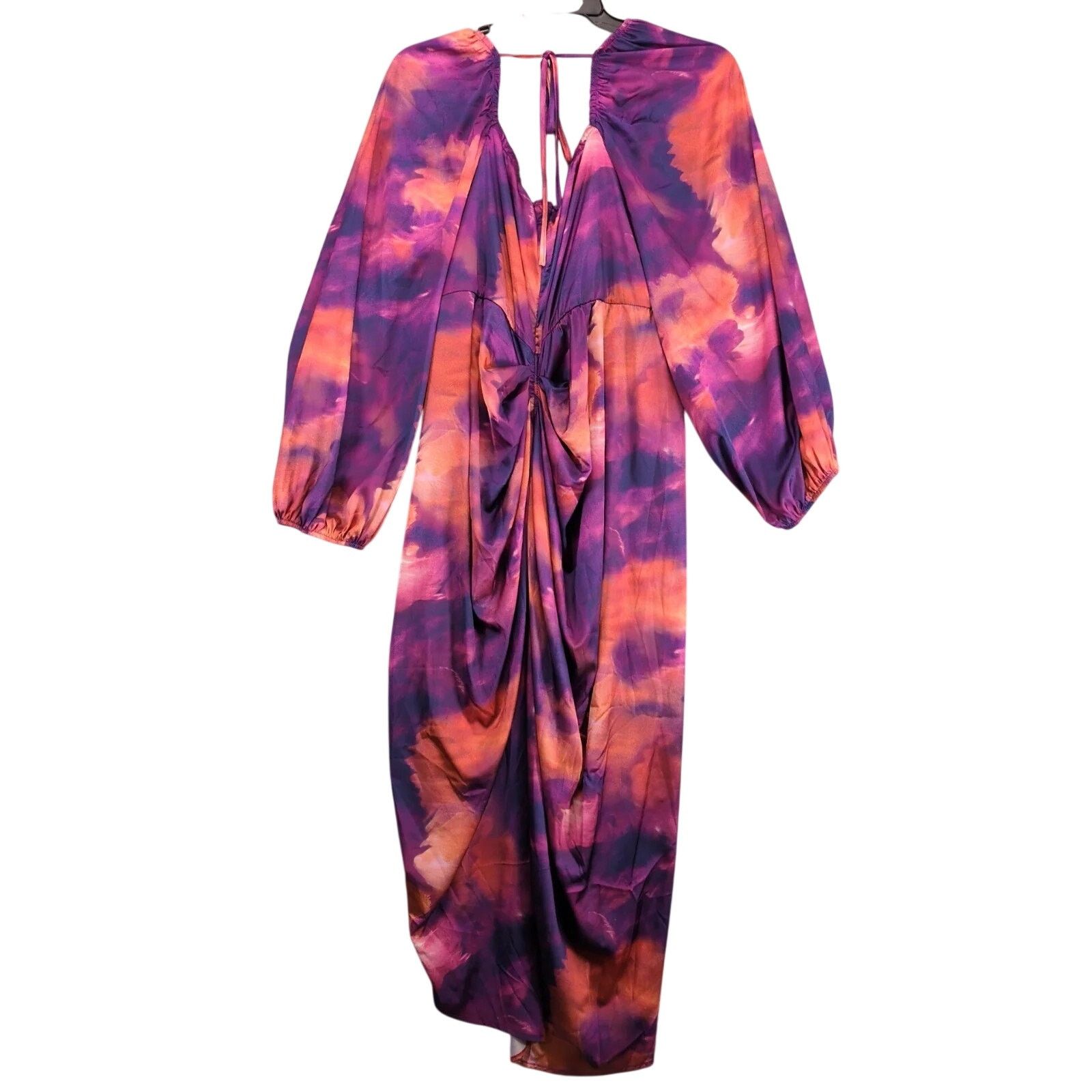 Shein NWT Shein Bae Elegant Satin Dress Plus Size 4XL Puff Sleeve Size 4XL / US 24-26 - 2 Thumbnail