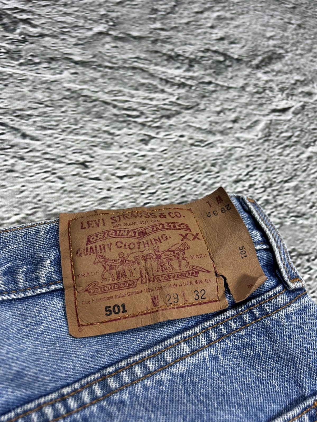 Levi's × Vintage Levi’s 501 jeans made in USA vintage 90s baby blue denim Size 29" - 3 Thumbnail