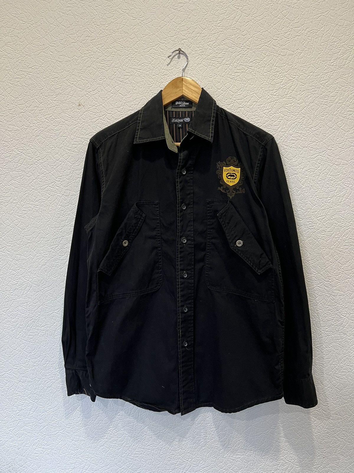 Ecko Unltd. Vintage Ecko Enltd. Black Avant Garde Shirt Size US M / EU 48-50 / 2 - 2 Thumbnail