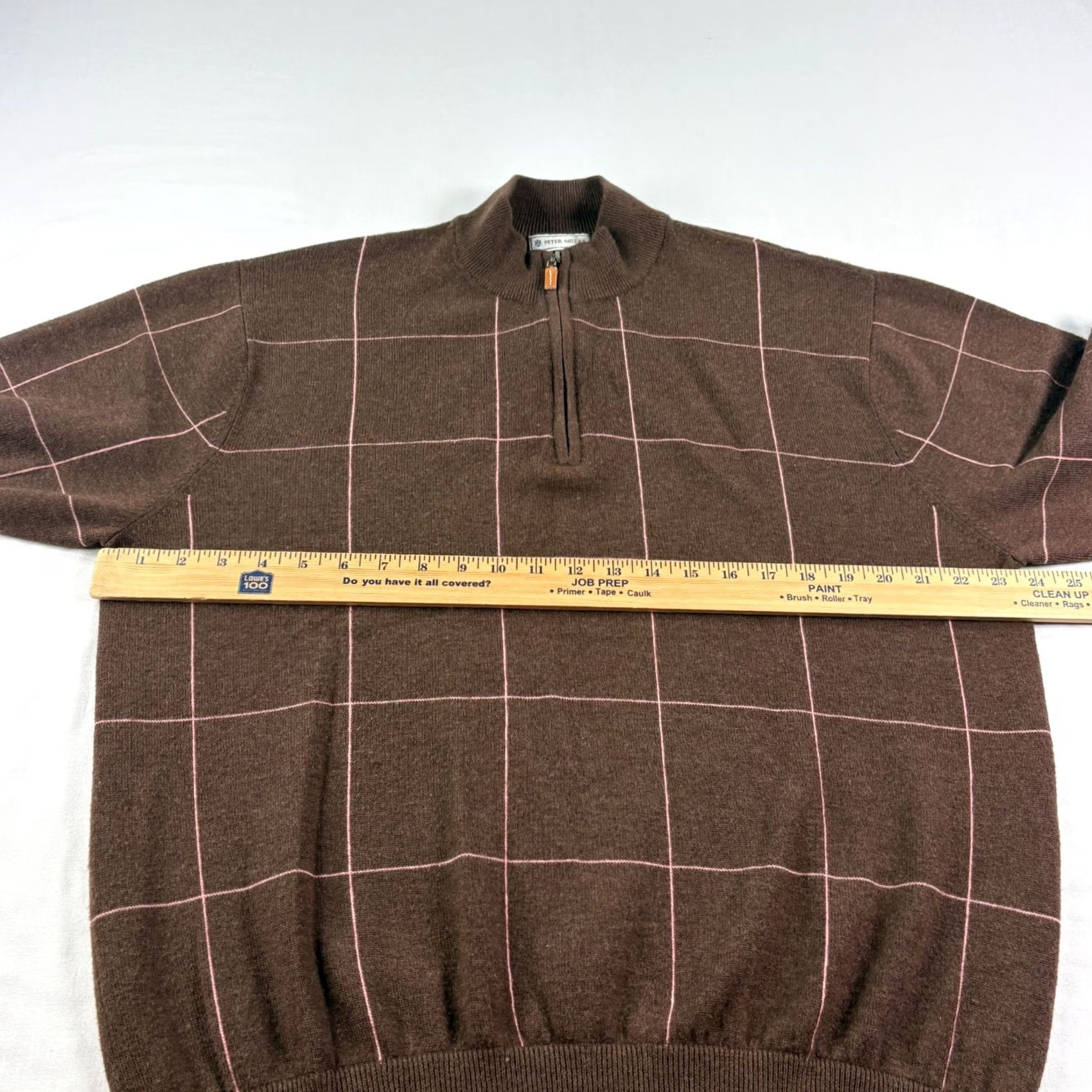 Peter Millar Peter Millar Sweater Men Large Brown 1/4 Zip Pullover Golf Stretch Cashmere Size US L / EU 52-54 / 3 - 4 Thumbnail