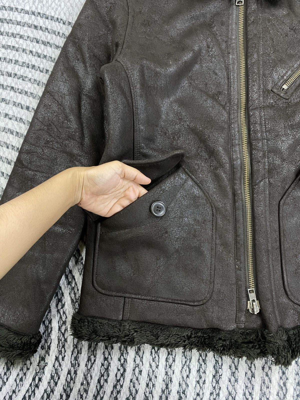 Takeo Kikuchi Vintage Takeo Kikuchi Dark Brown Sherpa Leather Jacket Size US M / EU 48-50 / 2 - 7 Thumbnail