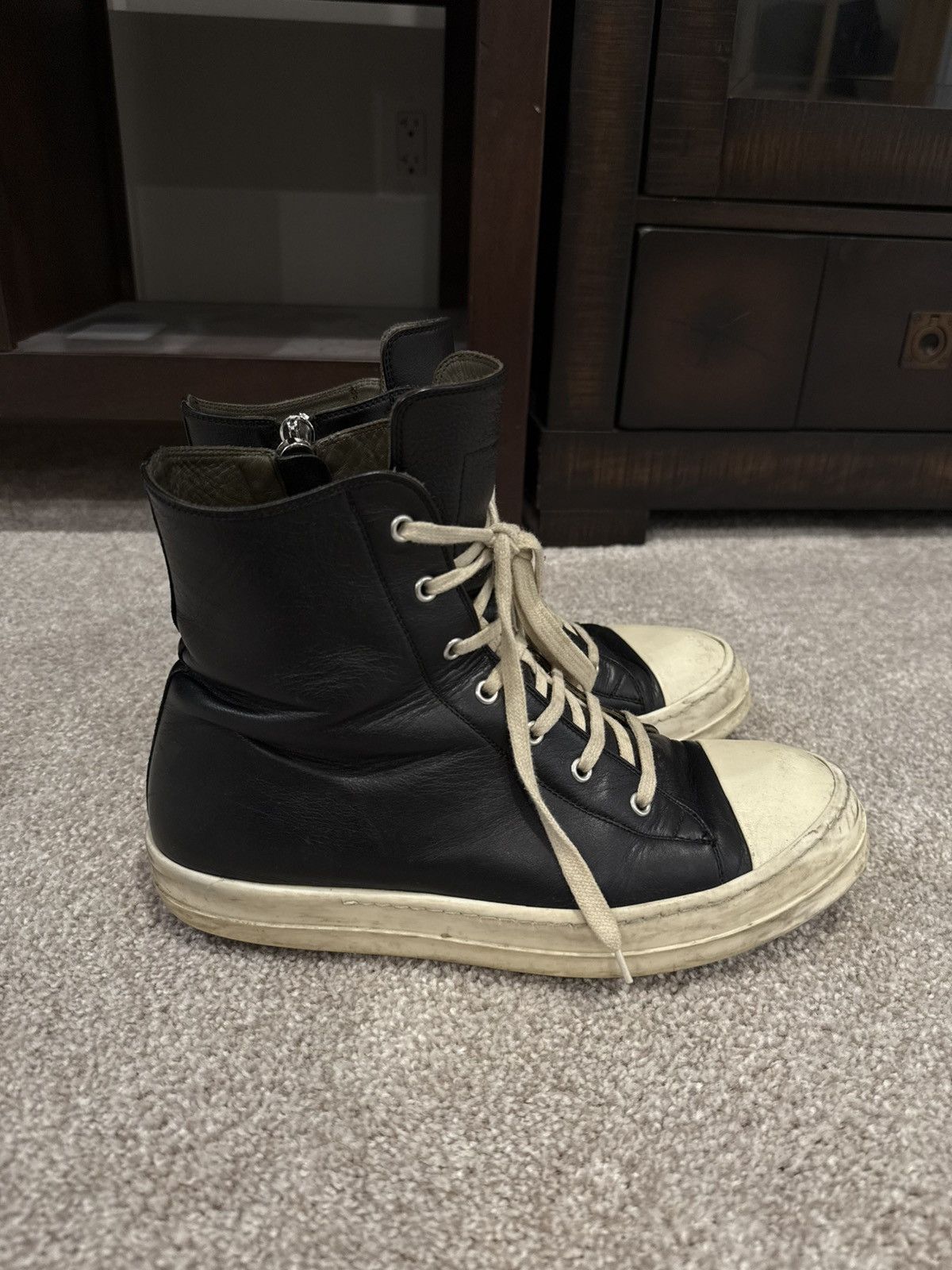 Rick Owens Rick Owens Ramones High Top Calfskin Sneaker FW19 Size US 10 / EU 43 - 1 Thumbnail