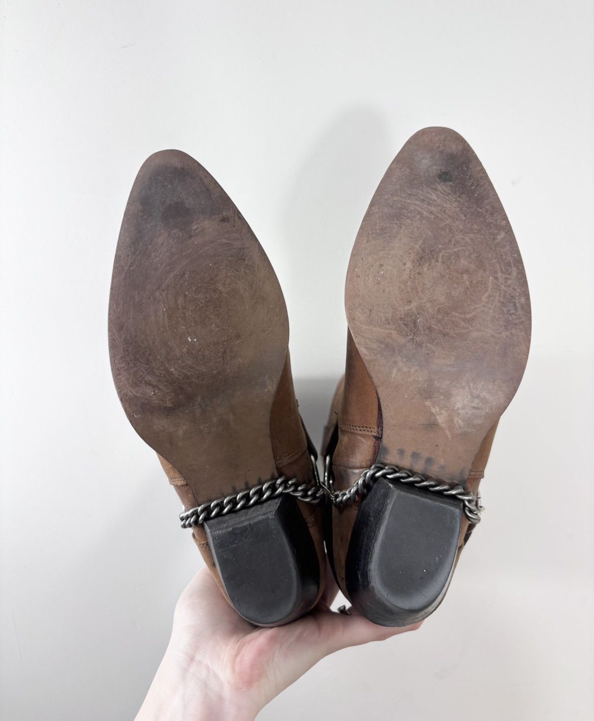 Cowboy Equipment Code West Vintage Women’s Brown Leather Western Cowboy Boots Size US 8.5 / IT 38.5 - 16 Thumbnail