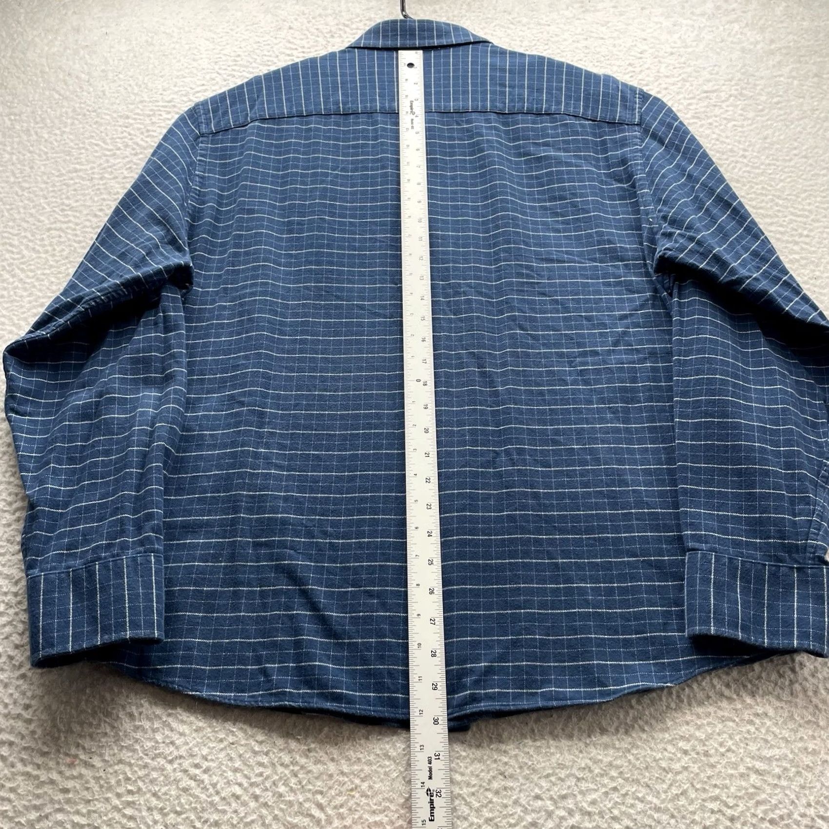 UNTUCKit UNTUCKit Flannel Shirt Mens XXL Blue White Check Windowpane Button Up Size US XXL / EU 58 / 5 - 6 Thumbnail