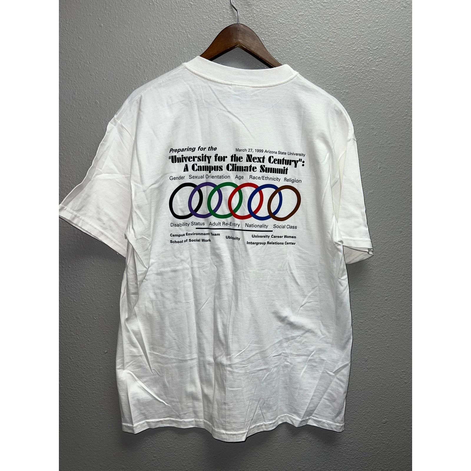 Hanes Vintage Anti Hate Shirt Age Gender Race Religon 90s Tee L Size US L / EU 52-54 / 3 - 5 Thumbnail
