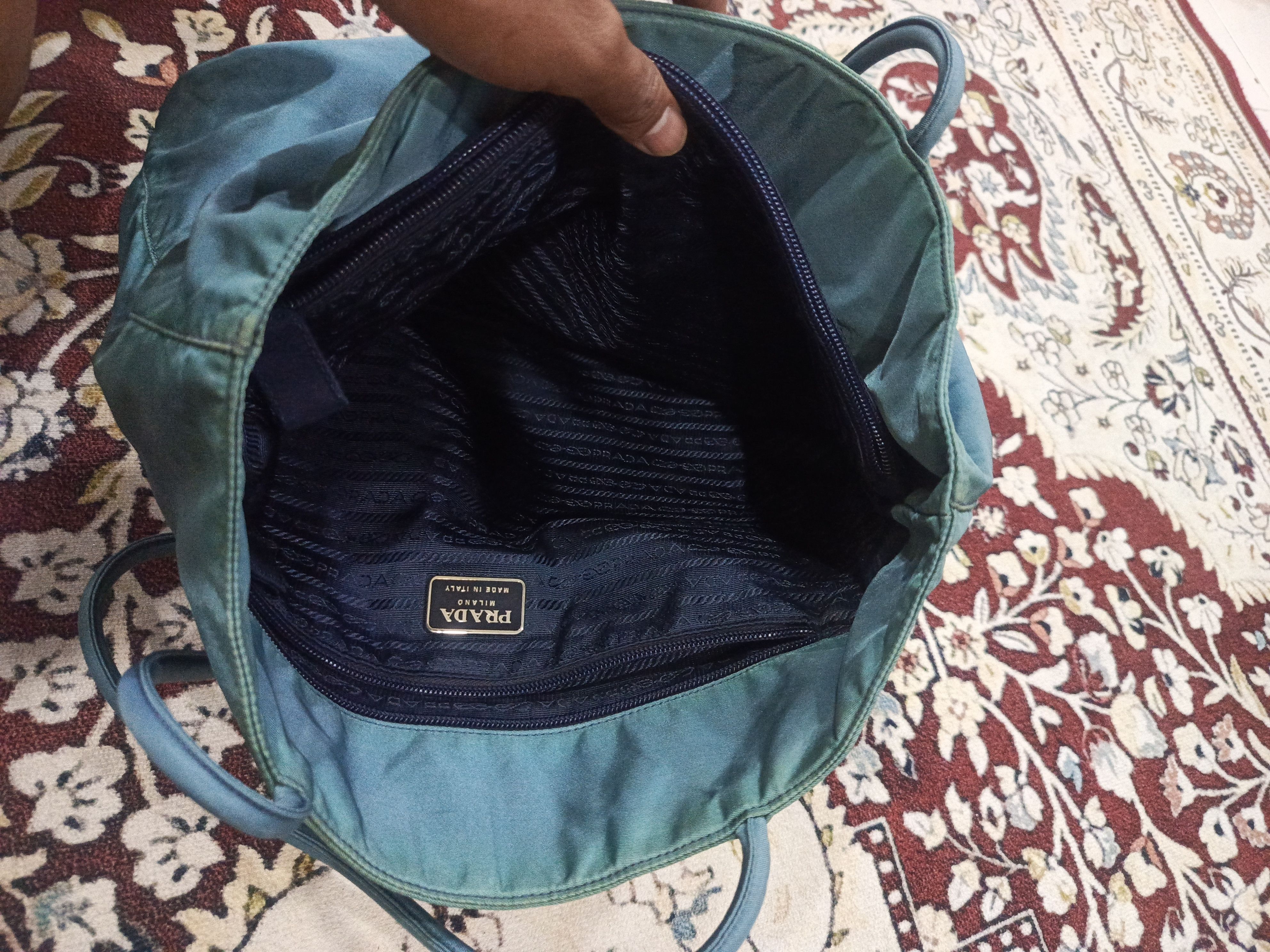 Prada Blue Nylon Tote Bag with Guarant Size ONE SIZE - 3 Thumbnail