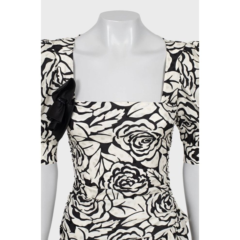 Alessandra Rich Alessandra Rich Silk Floral Mini Dress - IT38 / XS Size XS / US 0-2 / IT 36-38 - 4 Thumbnail
