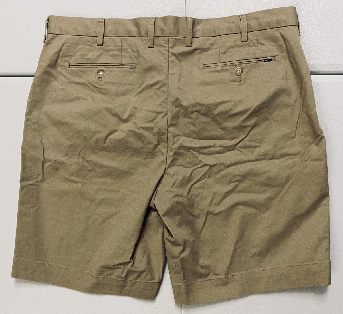 Polo Ralph Lauren PRL Luxury Beige Stretch Classic Fit 9” Chino Shorts 38 NWT Size US 38 / EU 54 - 4 Thumbnail