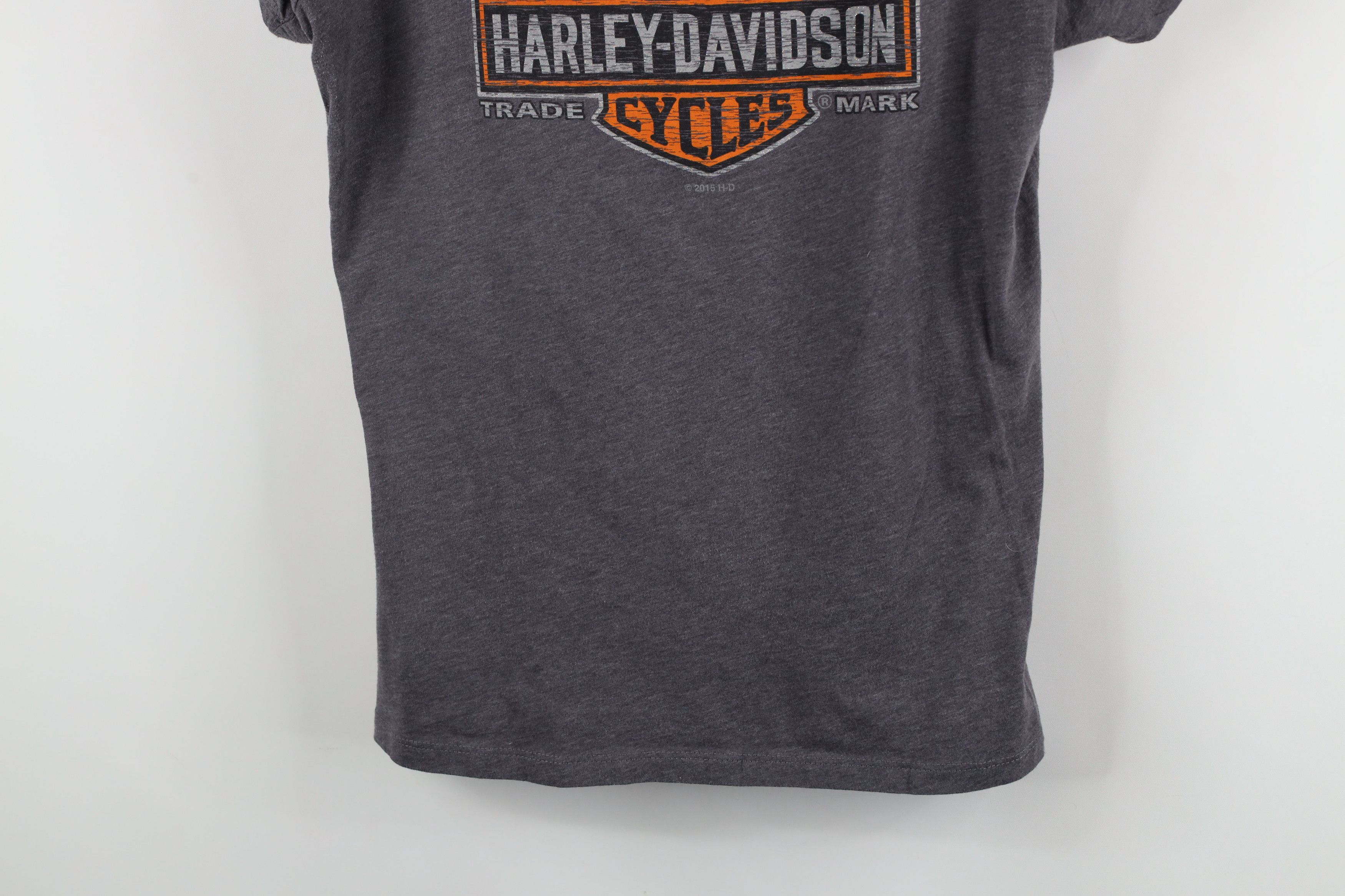 Harley Davidson × Vintage Y2K Harley Davidson Out Big Logo Jersey Knit T-Shirt Gray Size XL / US 12-14 / IT 48-50 - 3 Thumbnail