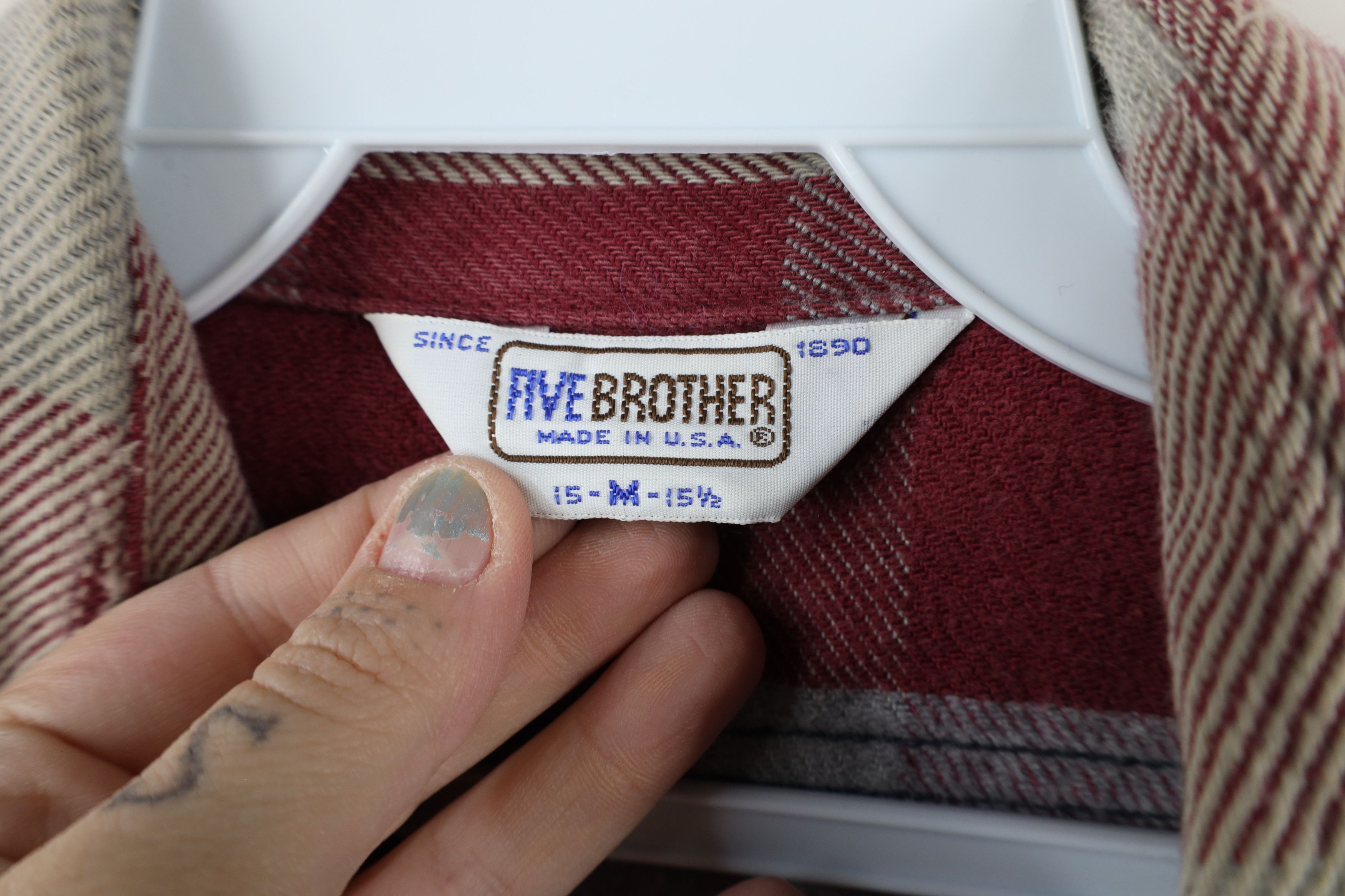 FiveBrother × Vintage Vintage 70s Five Brother Flannel Collared Button Shirt USA Size US M / EU 48-50 / 2 - 7 Thumbnail
