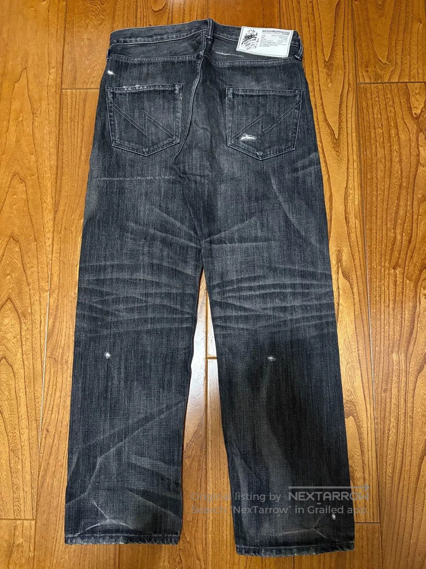 Neighborhood vintage black denim jeans with embellishments. Size US 43 - 2 Thumbnail