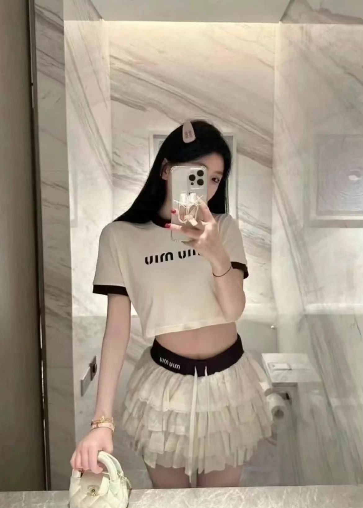 Miu Miu MIU MIU Logo Short Sleeve Tee M 99 New Size M / US 6-8 / IT 42-44 - 1 Thumbnail