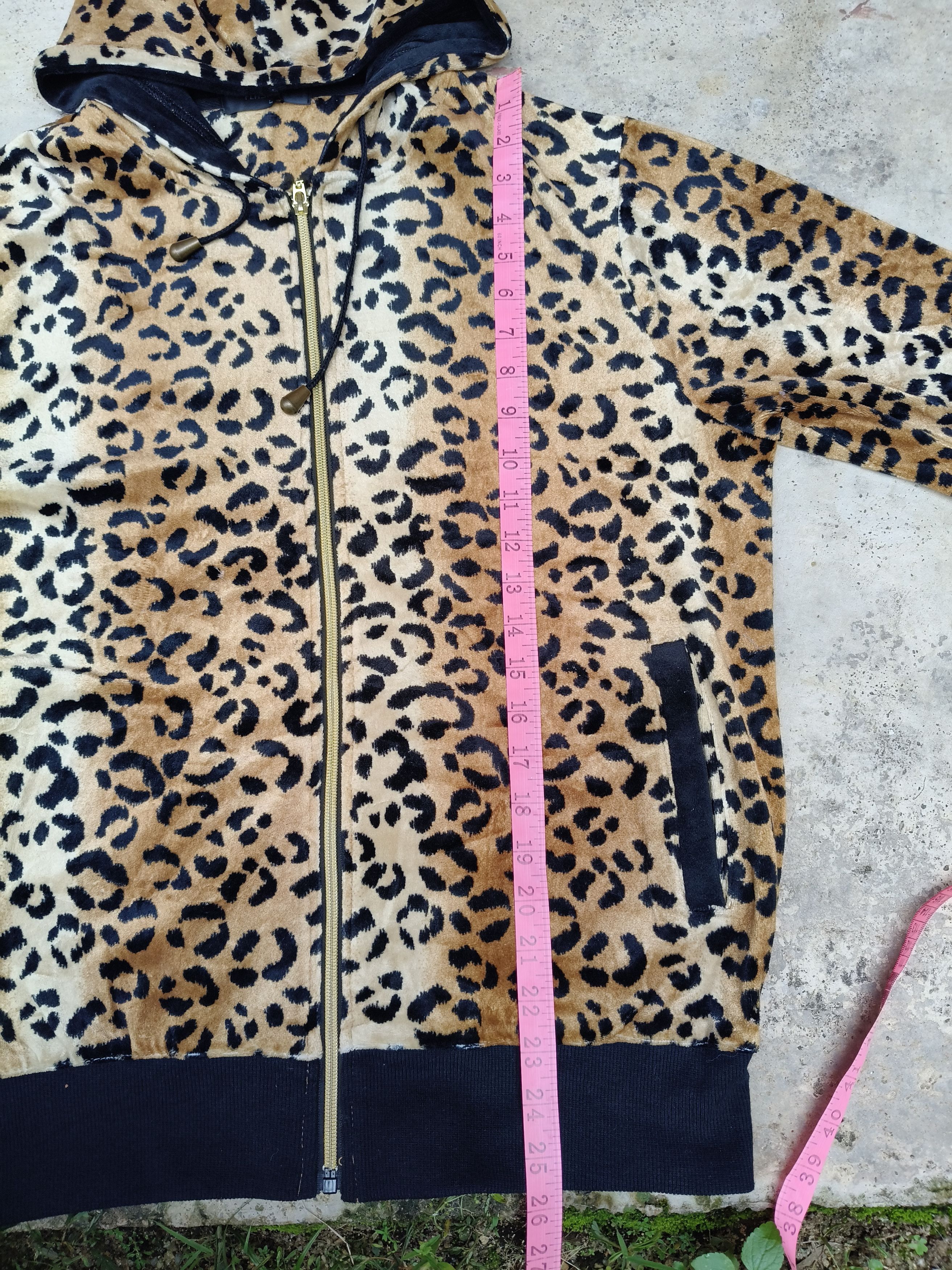 Japanese Brand Flash Blue Zipper Full Leopard Design Size L / US 10 / IT 46 - 13 Thumbnail