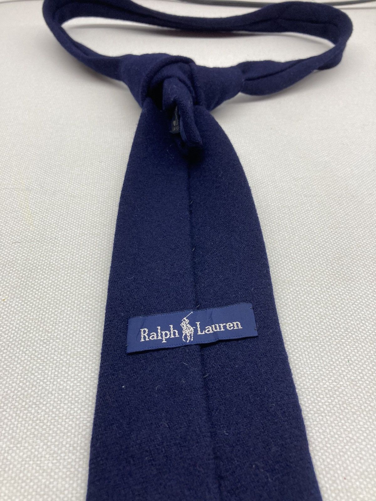 Ralph Lauren Vintage Ralph Lauren Navy Wool Tie Size ONE SIZE - 5 Thumbnail