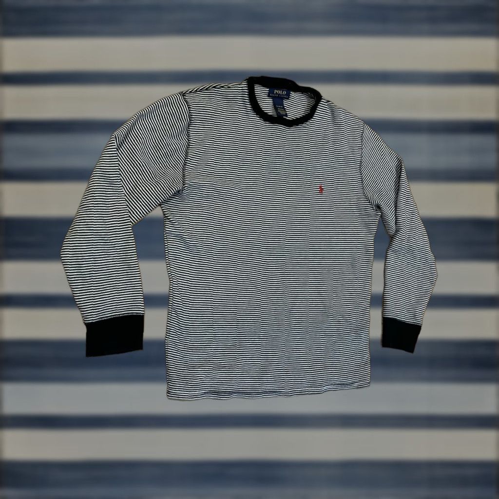 Polo Ralph Lauren Polo Ralph Lauren Thermal Shirt Black White Long Sleeve Waffle Knit Men’s XL Shirt Size US XL / EU 56 / 4 - 1 Thumbnail