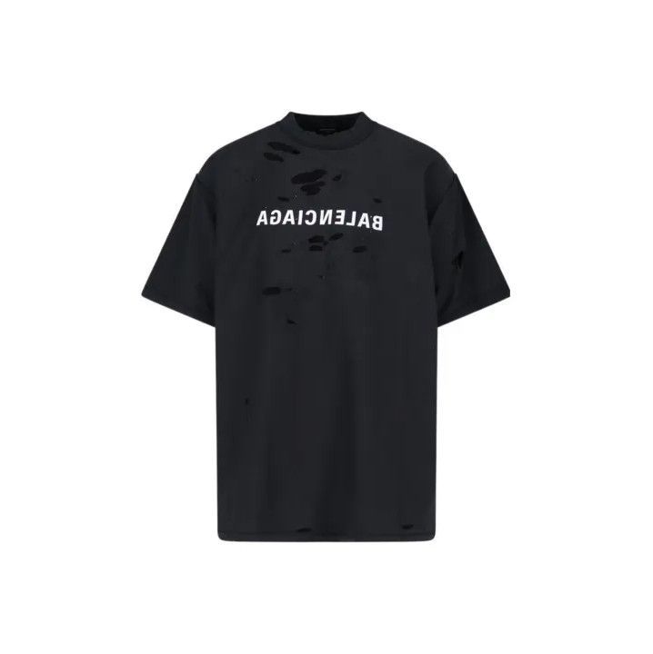 Balenciaga Balenciaga Black Logo Oversized Short Sleeve T-shirt Size US S / EU 44-46 / 1 - 1 Thumbnail