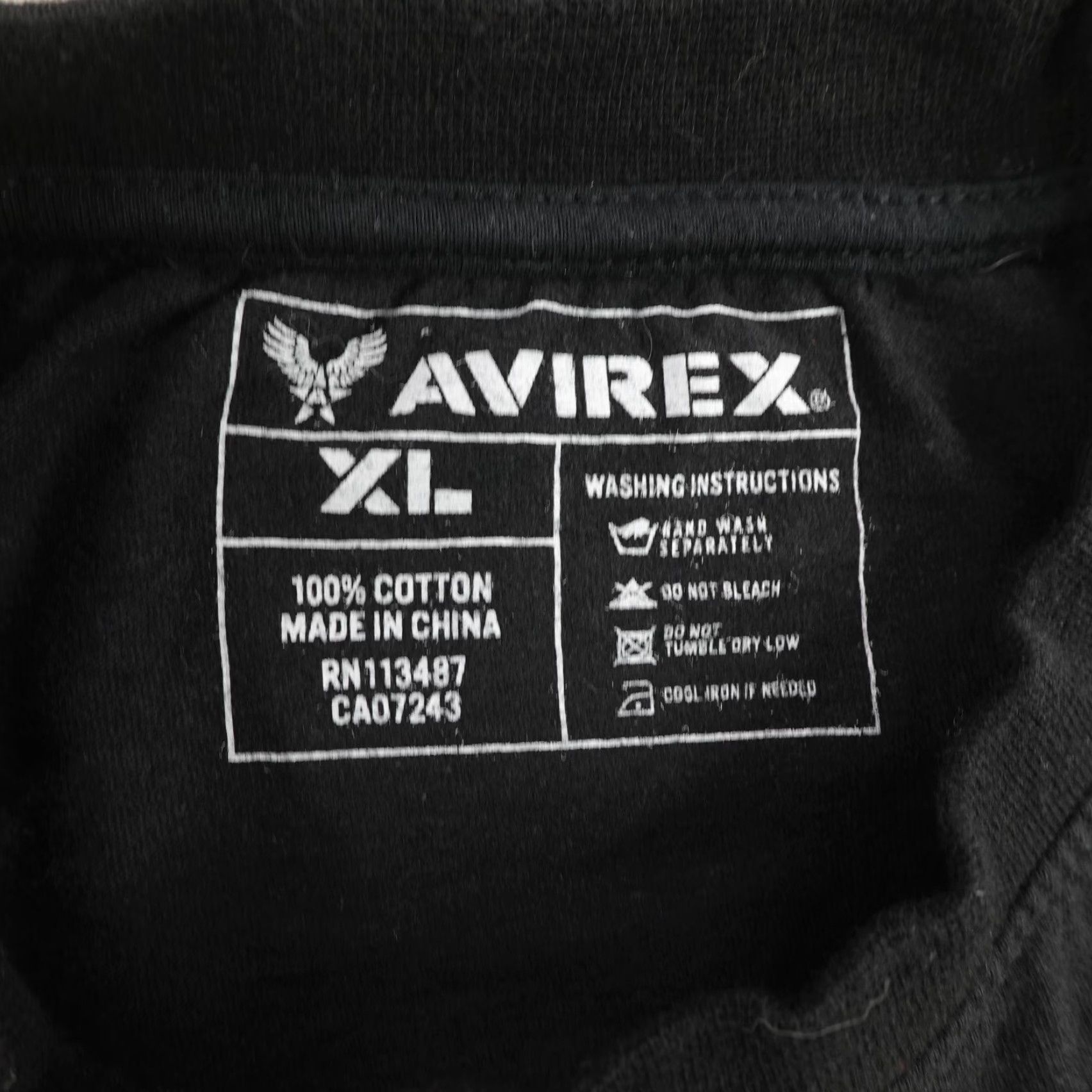 Avirex VINTAGE Avirex Shirt Team Eagle Rose Tattoo Graphic Tee Mens XL Black Short Sleeve 100% Cotton Size US XL / EU 56 / 4 - 7 Thumbnail