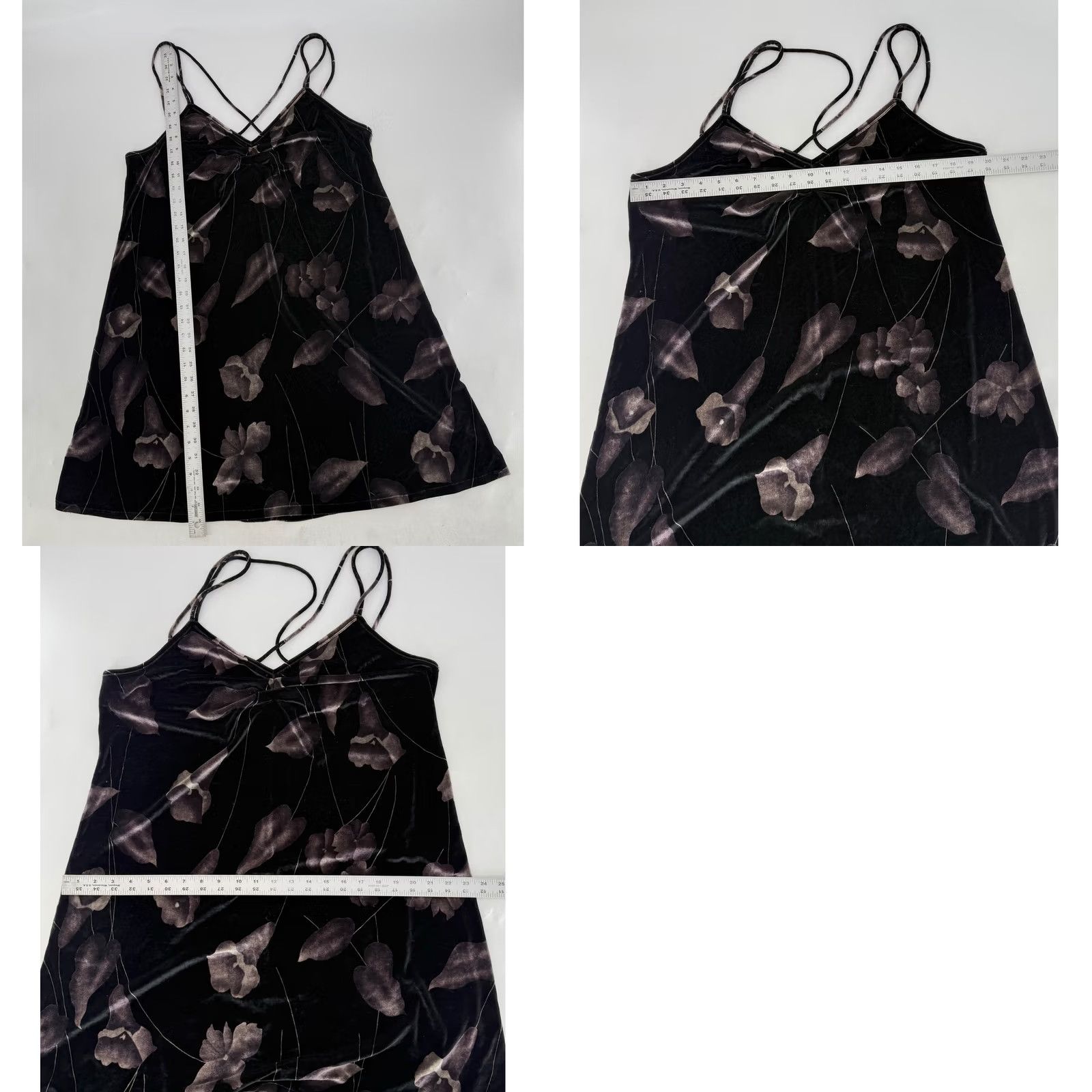 Avenue Avenue Dress Womens 14/16 Black Women Plus Size Velvet Floral Print Cami Slip Goth Size XL / US 12-14 / IT 48-50 - 8 Thumbnail