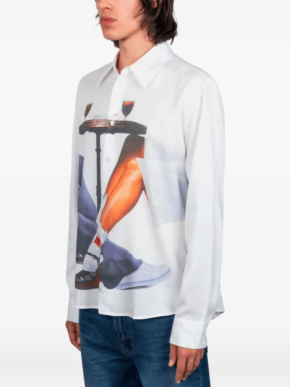 Other White Print Long-Sleeved Shirt for Men – Stylish & Versatile Size US M / EU 48-50 / 2 - 2 Thumbnail