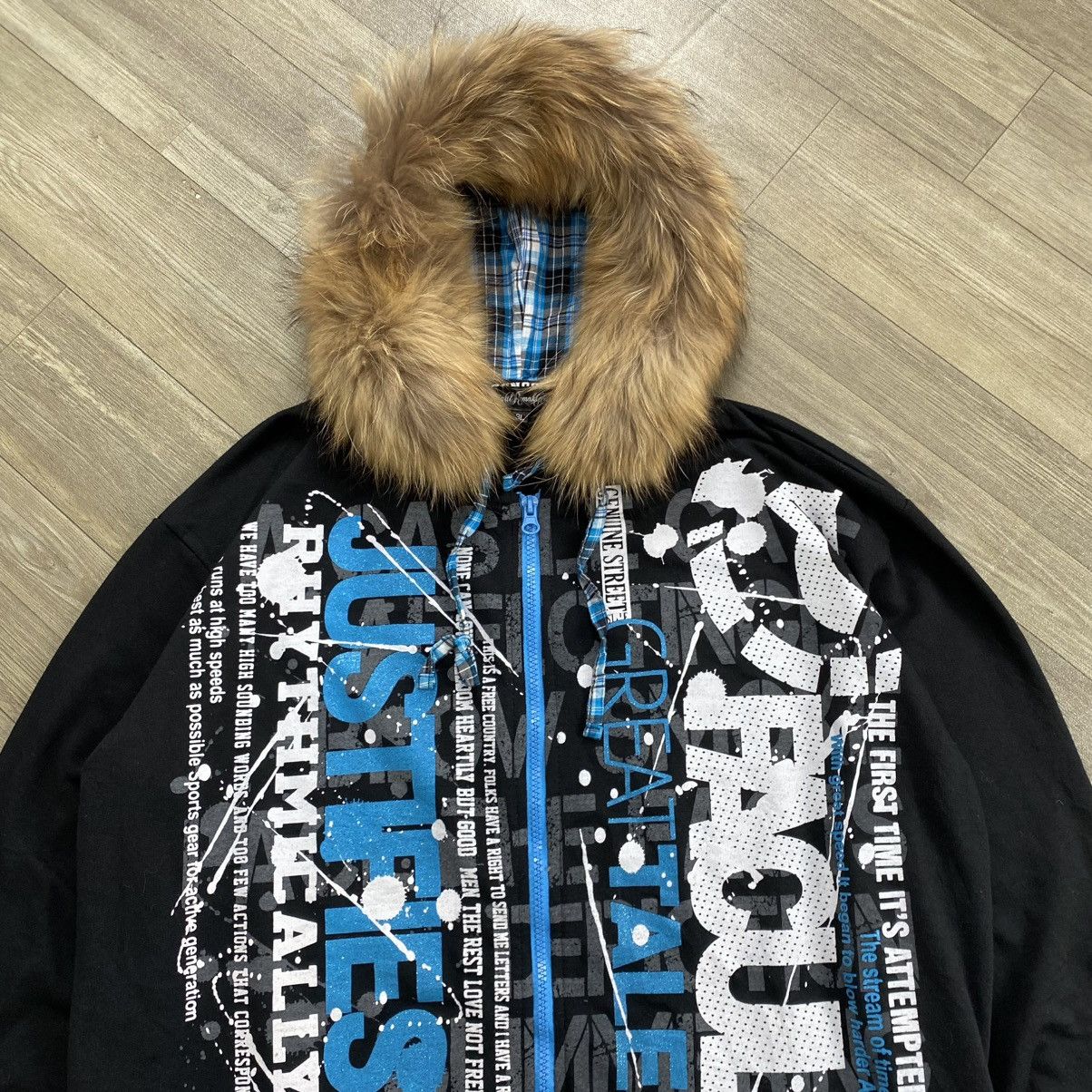 20471120 2000s Remakgear Poem Ifsixwasnine Lgb Style Zip Fur Hoodie Size US XXL / EU 58 / 5 - 2 Thumbnail
