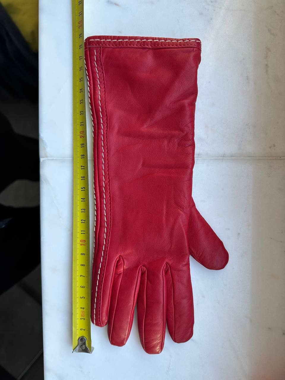 Jil Sander JIL SANDER Gloves Leather Red Vintage Wool by RAF SIMONS Size ONE SIZE - 7 Thumbnail