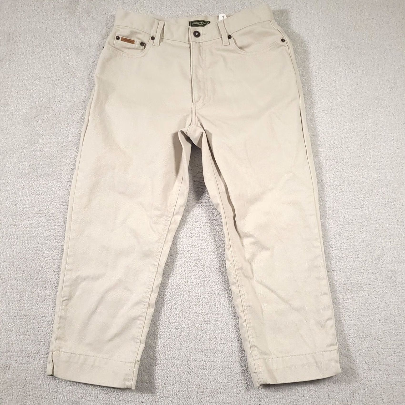 Eddie Bauer VINTAGE Eddie Bauer Capri Pants Women's 10P Petite Cropped Khaki Beige Tapered Inseam 23" Cropped Pockets Casual Mens Womens Girls Size 32" / US 10 / IT 46 - 2 Thumbnail