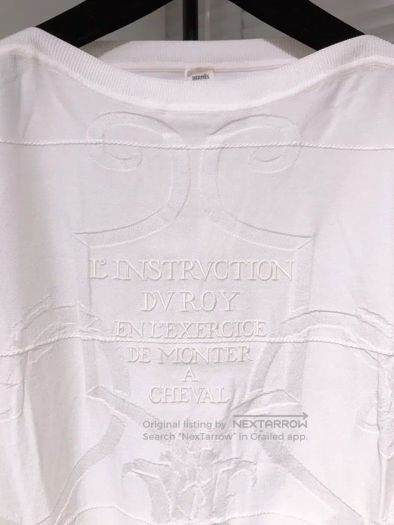 Hermes Hermes White jacquard embroidery knitted long-sleeve top Size S / US 4 / IT 40 - 3 Thumbnail