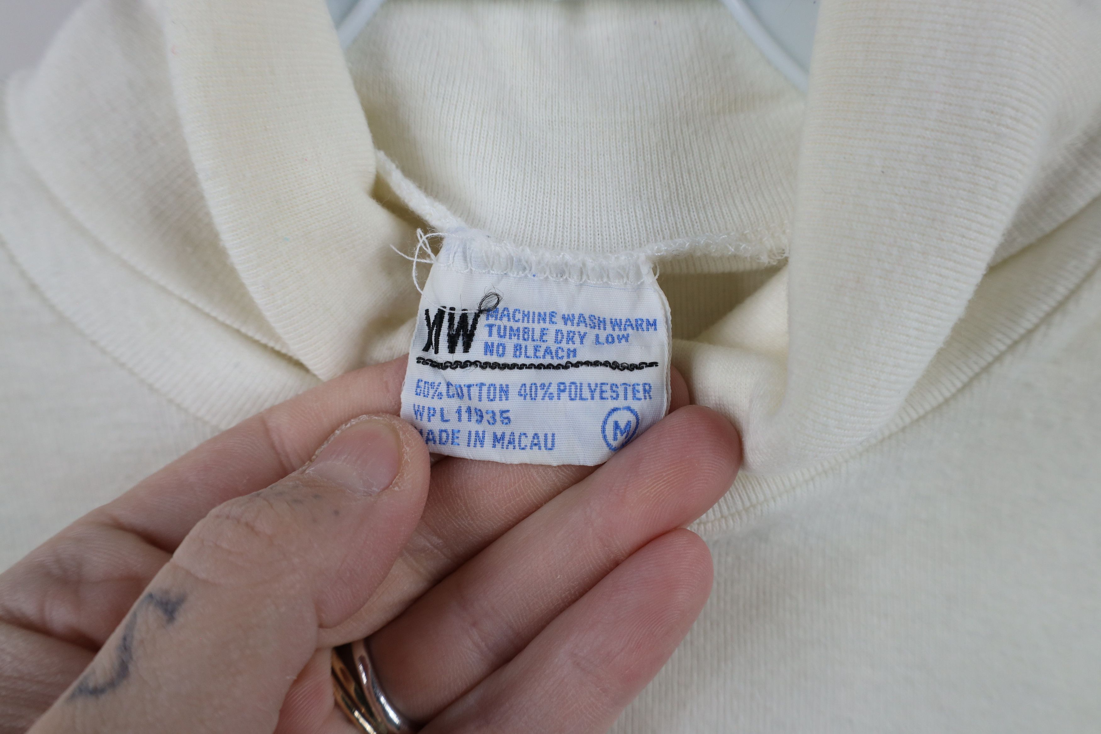 Vintage Vintage 70s Streetwear Blank Knit Turtleneck T-Shirt White Size M / US 6-8 / IT 42-44 - 5 Thumbnail