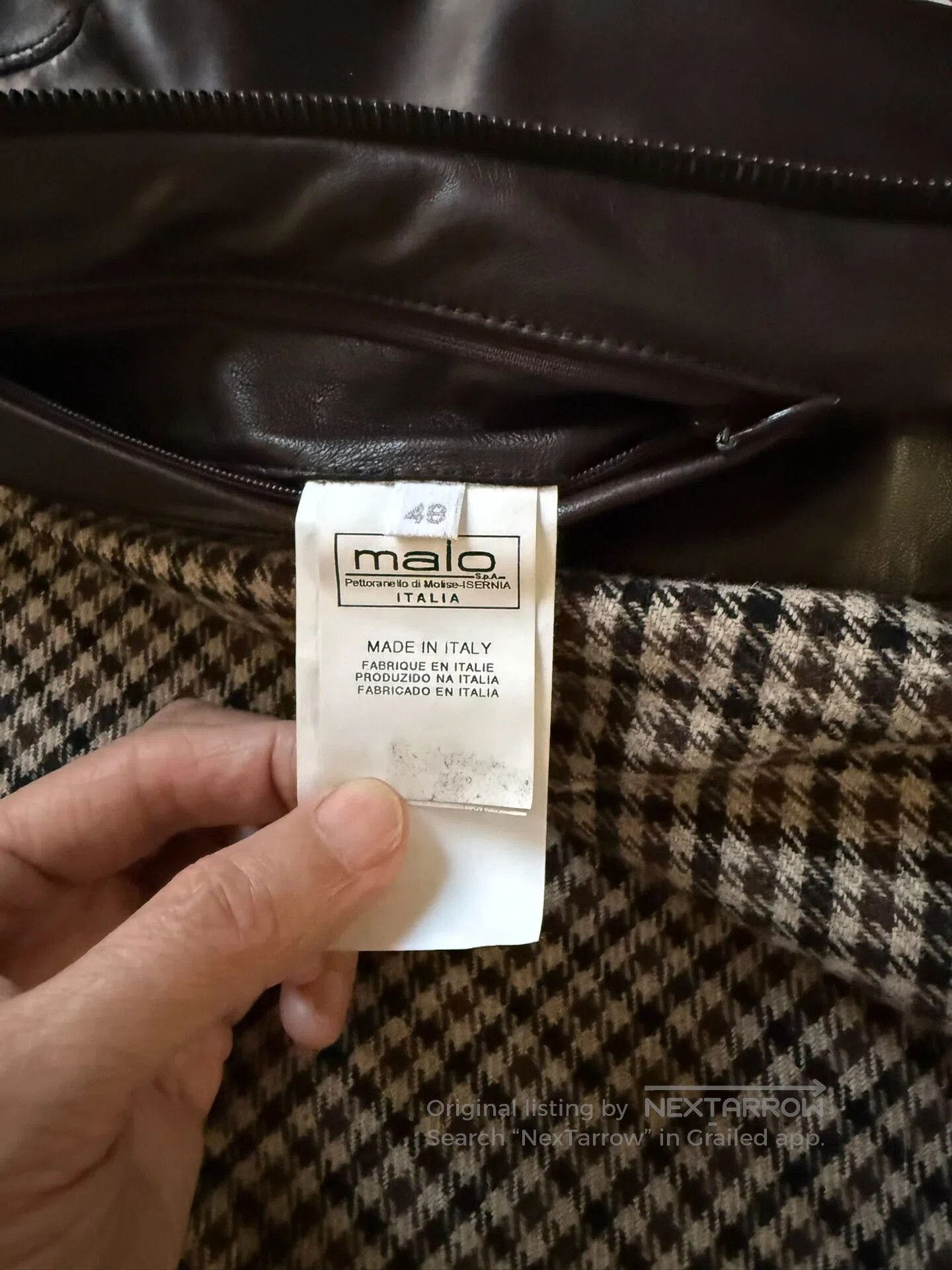 Malo Malo Men's Leather Jacket. Size US M / EU 48-50 / 2 - 8 Thumbnail