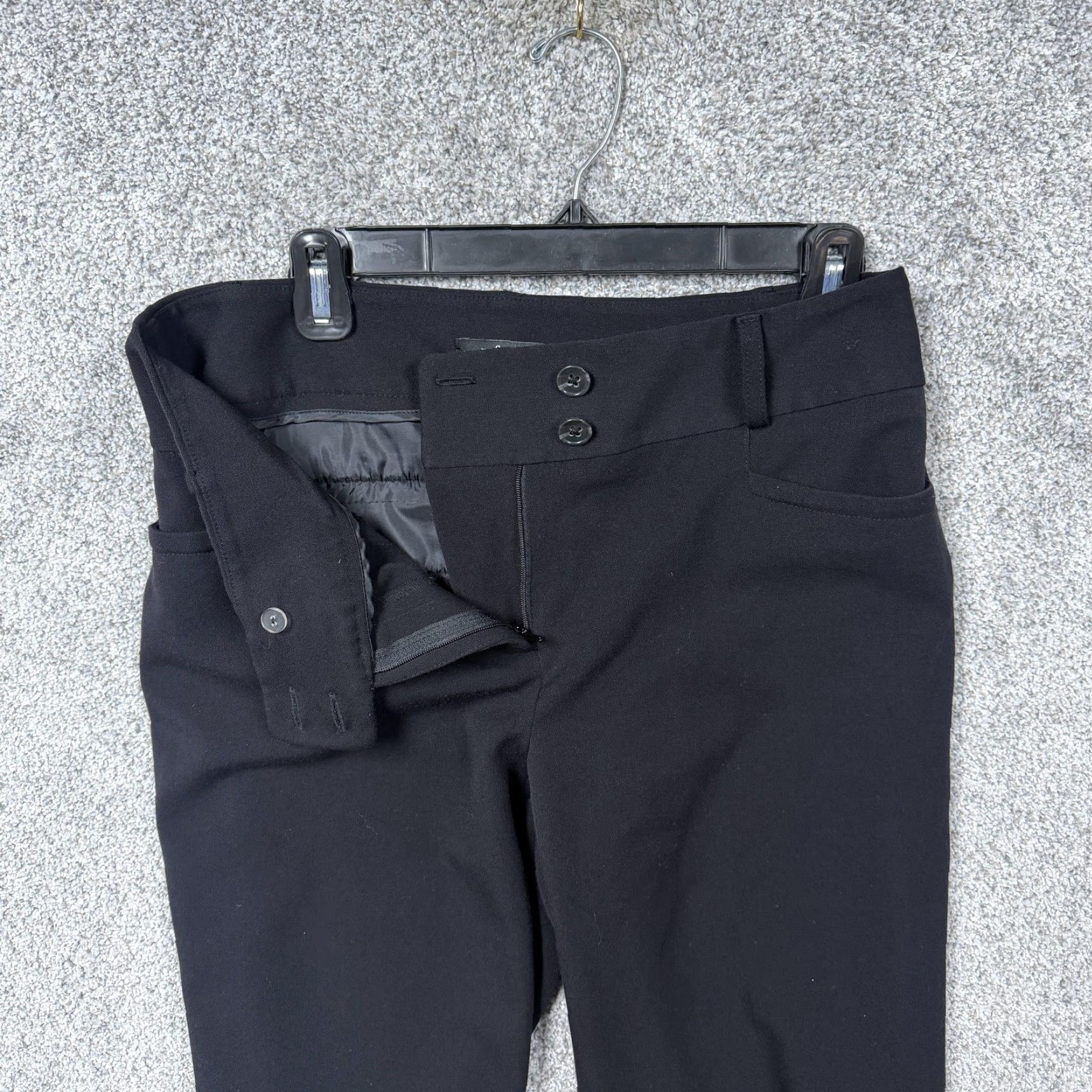 Vintage Rafaella Dress Pants Womens Size 8 Black Ponte Knit Straight Leg Flat Front Zip Double Button Office Casual Mens Womens Girls not applicable Size 30" / US 8 / IT 44 - 6 Thumbnail