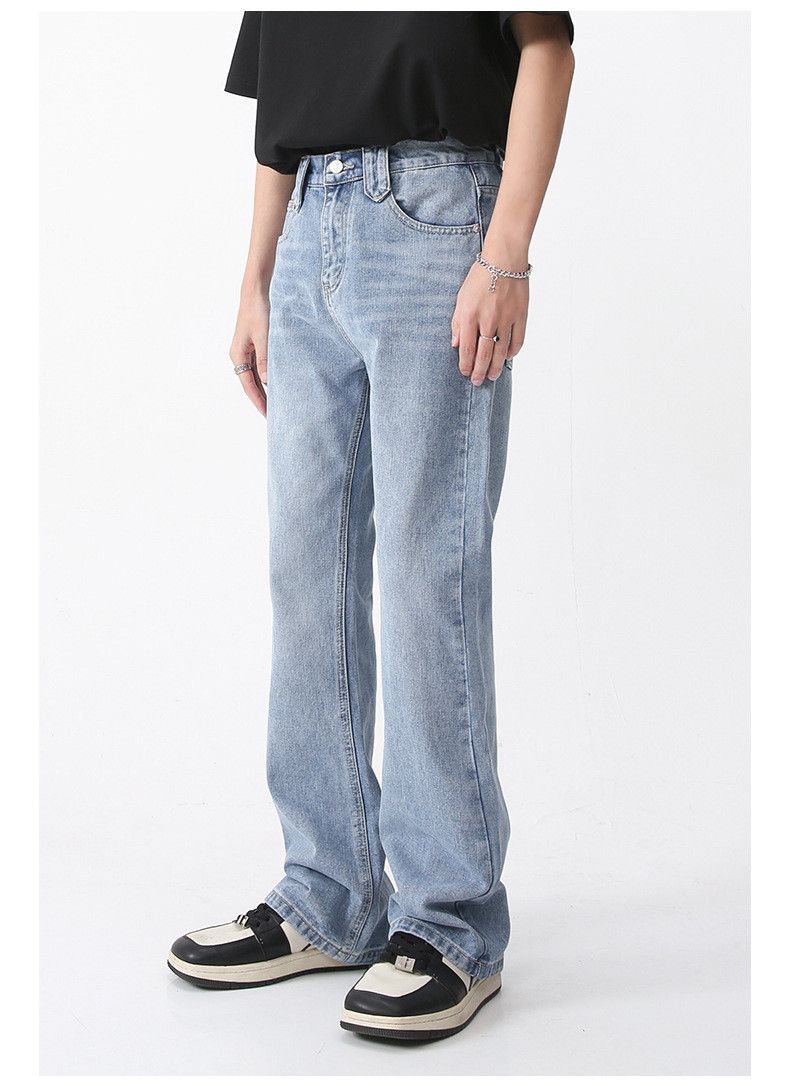 Japanese Brand Men's fashion elastic waist light blue bootcut jeans y2k Size US 32 / EU 48 - 6 Thumbnail