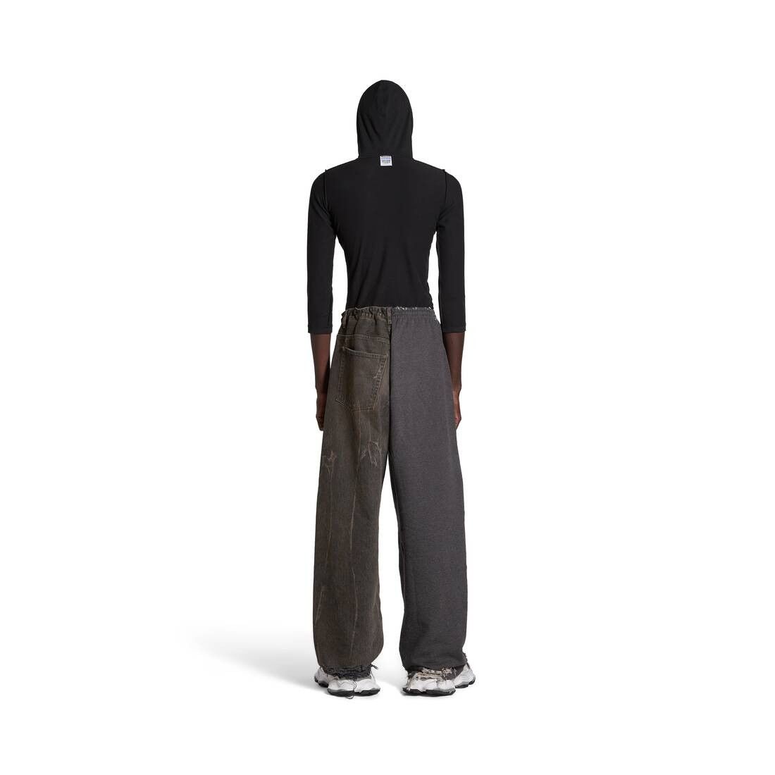 Balenciaga o1tr1nto0725 Hybrid Baggy Pants in Dark Brown/Dark Grey Size US 28 / EU 44 - 4 Thumbnail